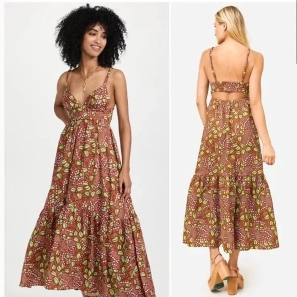 A.L.C. Rhodes Dress in Bronze Tone/ Green Kick Multi